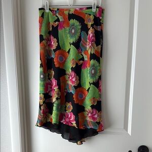 Floral Tribal Asymmetrical Skirt, size 10